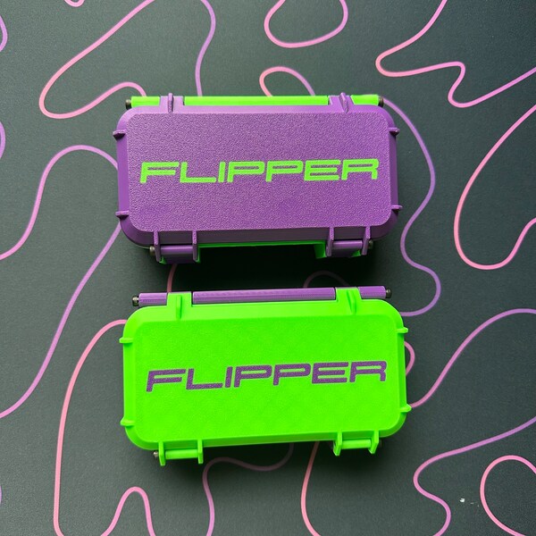 Flipper Zero Case Rugged Storage Box - Durable, Compact, and Customizable Protection - 3D Printed - Poisonberry Green & Venom Violet