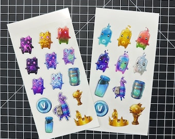 3D Printed Sprite Sticker Sheet | Waterproof Vinyl Gaming Stickers | Holographic & Specialty Finish | Laptop Water Bottle Decals