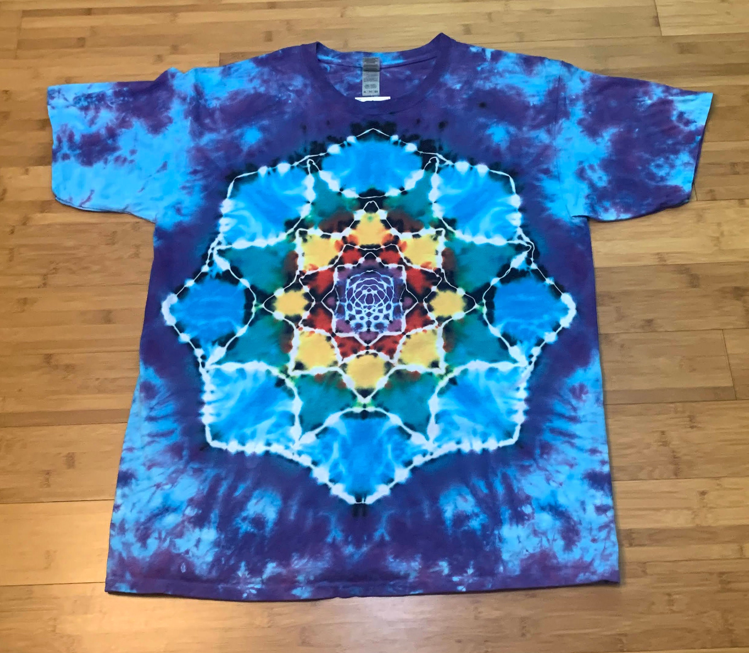 Lotus Flower Mandala Tie Dye T-Shirt Size: XL | Etsy