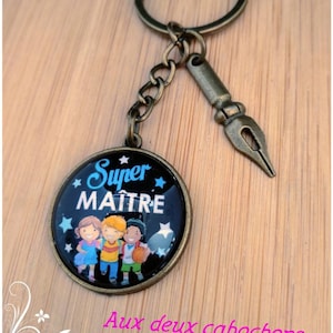 Jewel Gift sleutelhanger brons kleur Super master, ATSEM, AVS, AESH, meesteres, master cadeau voor Kerstmis.