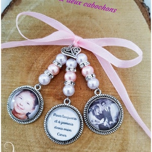 Pendentif Bouquet De Mariée Personnalisable - 3 Cadres Ovales, Argenté, Avec Boîte Cadeau, Souvenir Romantique - 10
