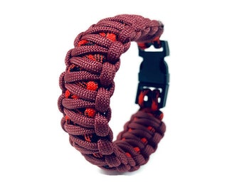 Burgundy King Cobra Paracord Bracelet