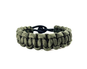 Olive Green Paracord Survival Bracelet with Diamond Knot