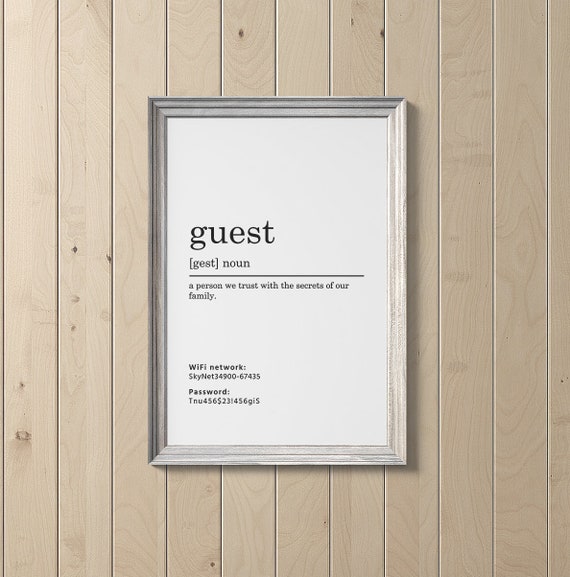 Wifi Password Printable Guest Definition Print Guest Room Decor Wifi Print Wifi Sign Wifi Password Sign Digital Download