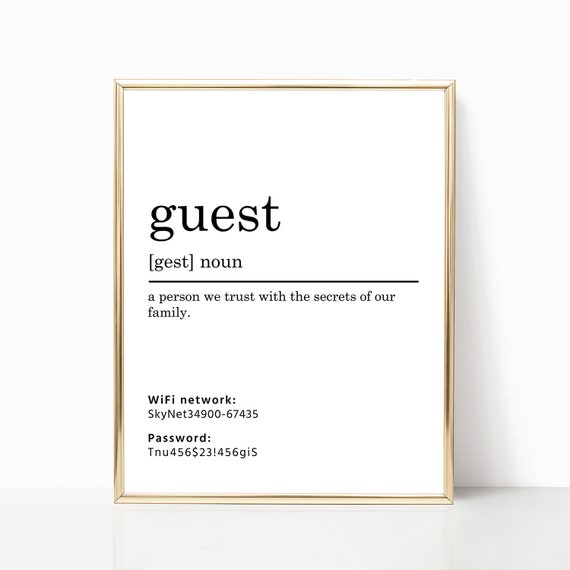 Wifi Password Printable Guest Definition Print Guest Room Decor Wifi Print Wifi Sign Wifi Password Sign Digital Download