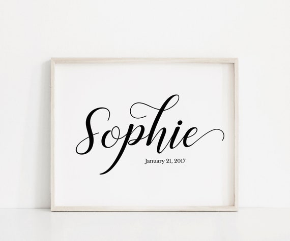 etsy baby name wall art