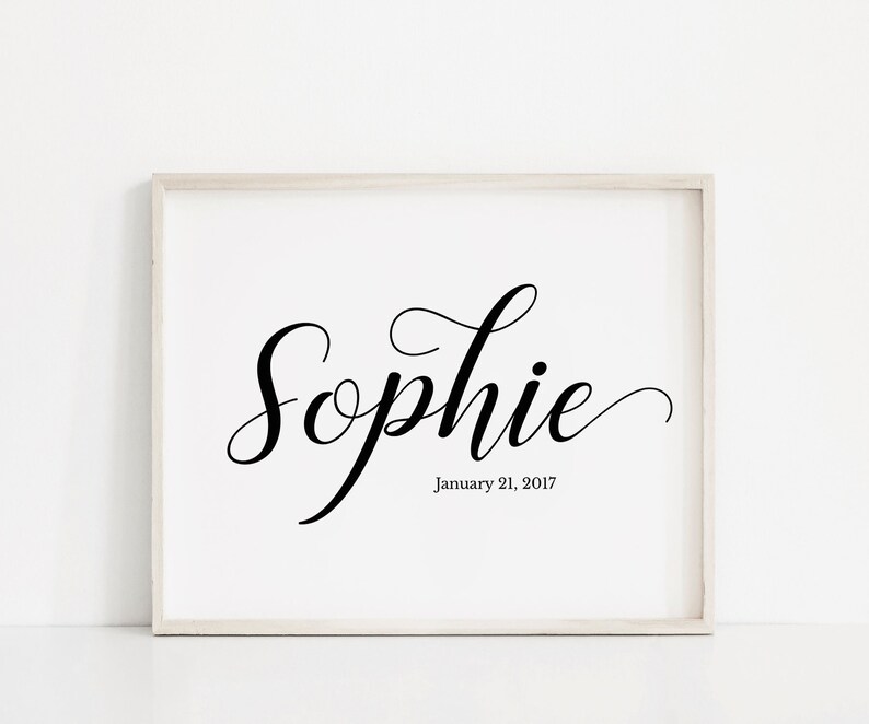 Baby Name Print PRINTABLE Art Baby Name Sign Personalized | Etsy