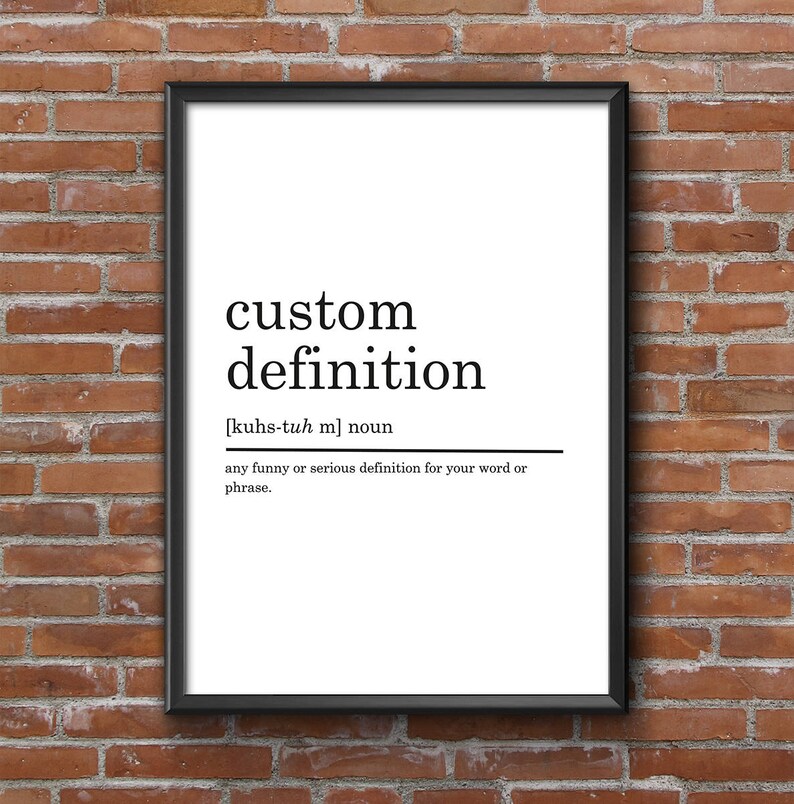 Custom Definition Print Custom PRINTABLE Art Office Decor Etsy