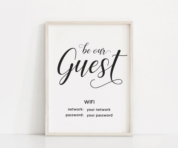 Wifi Password Printable Printable Art Be Our Guest Wifi Etsy