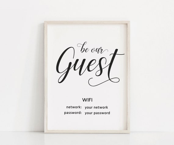 Wifi Password Printable Printable Art Be Our Guest Wifi Etsy Uk