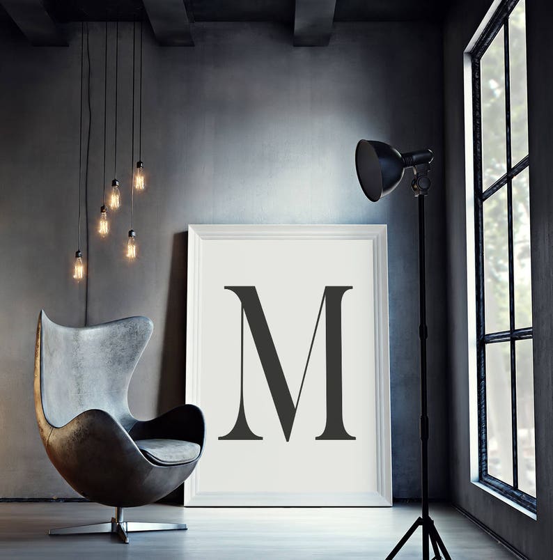 Monogram print Custom PRINTABLE art Custom Letter Name Etsy