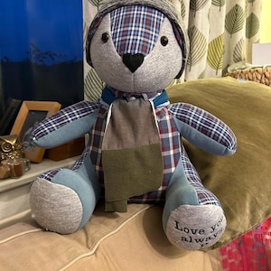 Memory Keepsake Bear Made From Loved One’s Clothing – Memorial Teddy – Bereavement Sympathy Gift image 11