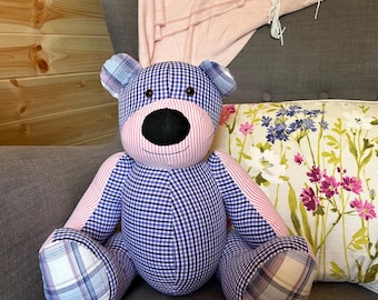 Memory Keepsake Bear Made from loved ones Clothing | Childhood memory bear | Bereavement and Sympathy Gift