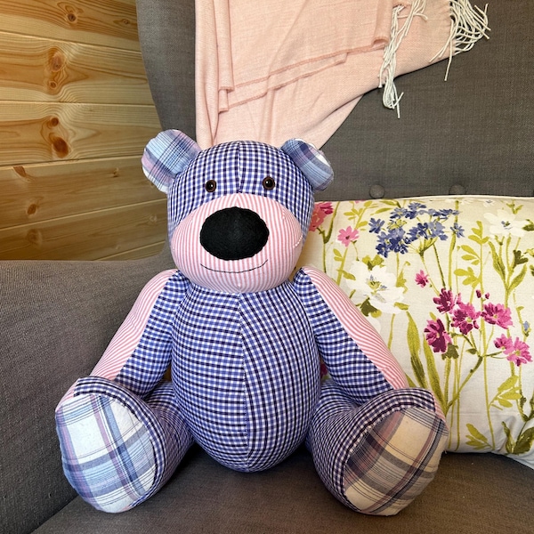 Memory Keepsake Bear Made from loved ones Clothing | Childhood memory bear | Bereavement and Sympathy Gift