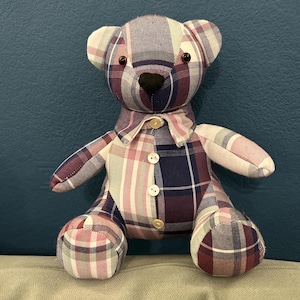 Memory Keepsake Bear Made From Loved One’s Clothing – Memorial Teddy – Bereavement Sympathy Gift image 7