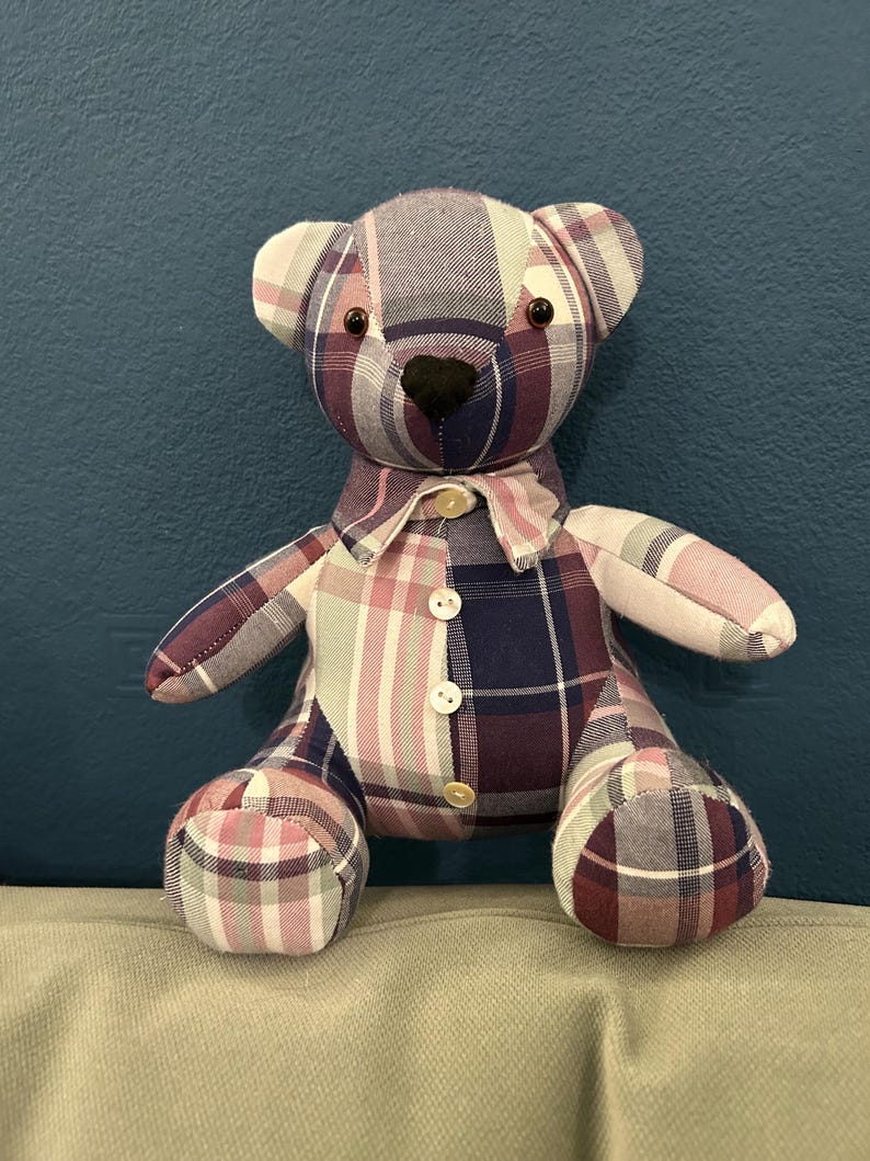 Memory Keepsake Bear Made From Loved One’s Clothing – Memorial Teddy – Bereavement Sympathy Gift image 7