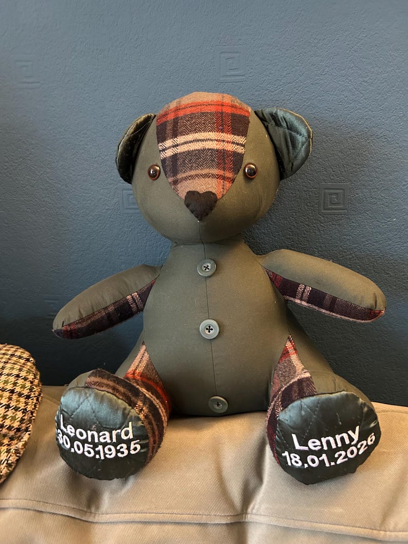 Memory Keepsake Bear Made From Loved One’s Clothing – Memorial Teddy – Bereavement Sympathy Gift image 15