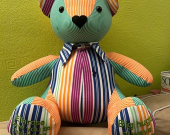 Memory Keepsake Bear Made From Loved One’s Clothing – Memorial Teddy – Bereavement Sympathy Gift