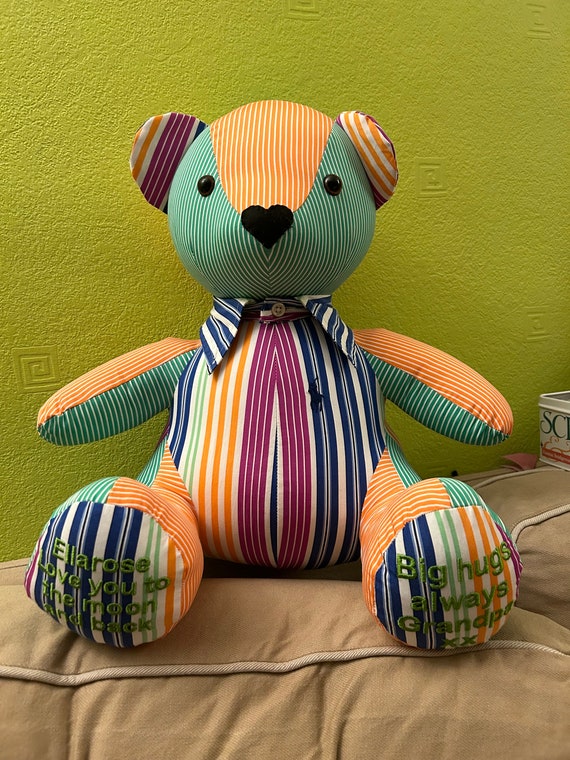 Memory Keepsake Bear Made From Loved One’s Clothing – Memorial Teddy – Bereavement Sympathy Gift