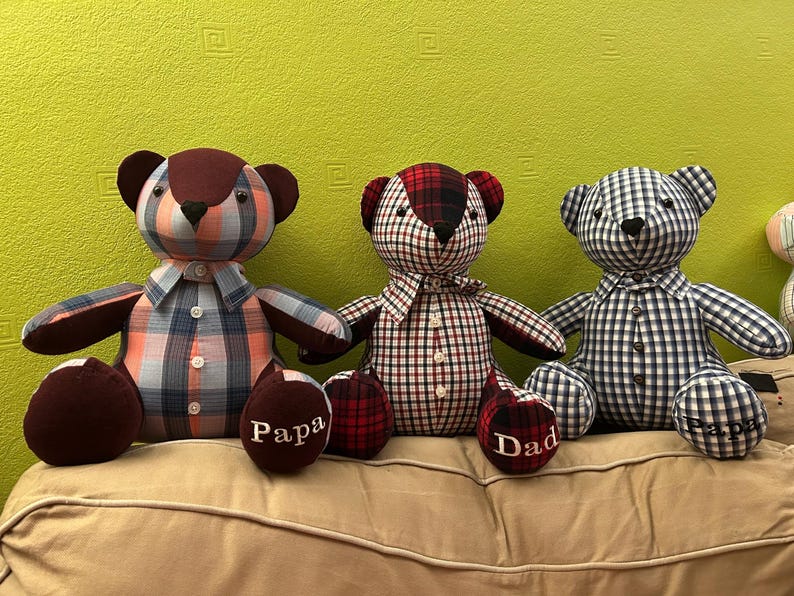 Memory Keepsake Bear Made From Loved One’s Clothing – Memorial Teddy – Bereavement Sympathy Gift image 16