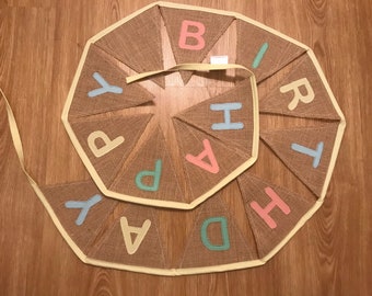 Happy Birthday Bunting: Sustainable Hessian Party Garland
