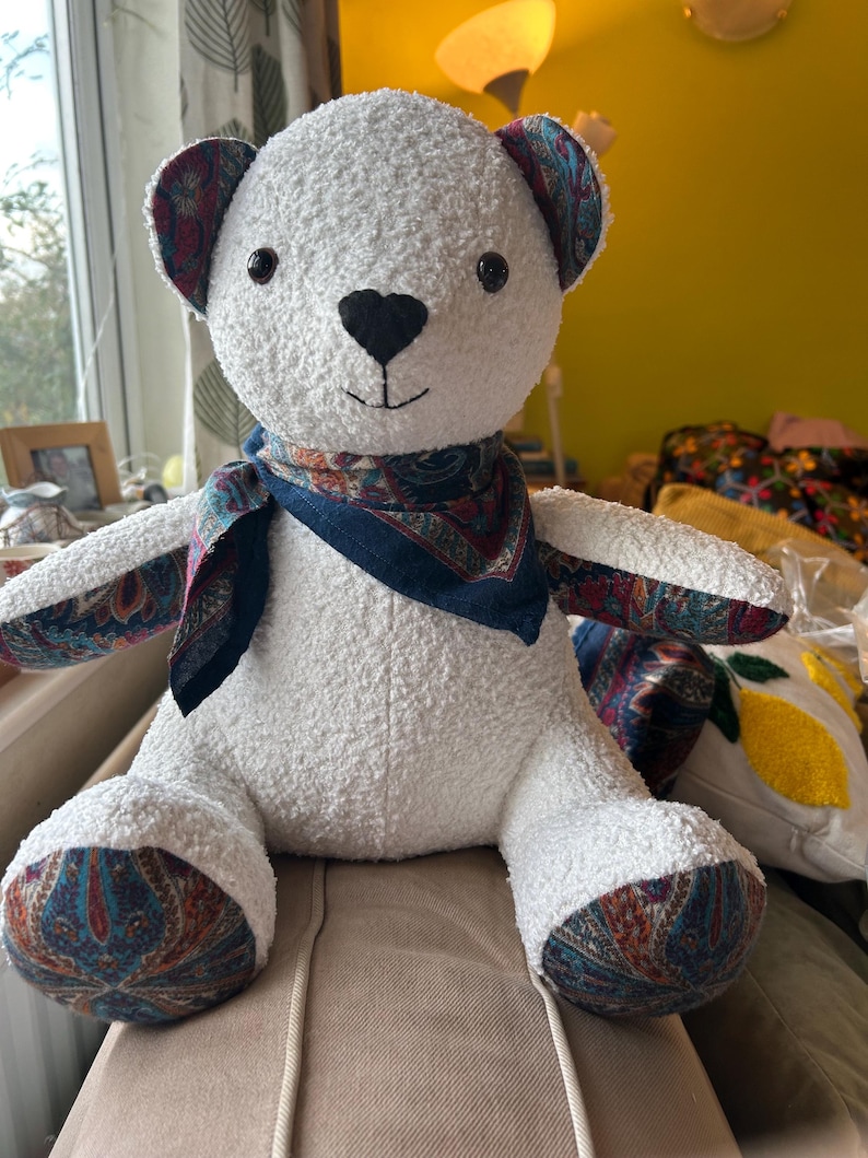 Memory Keepsake Bear Made From Loved One’s Clothing – Memorial Teddy – Bereavement Sympathy Gift image 2