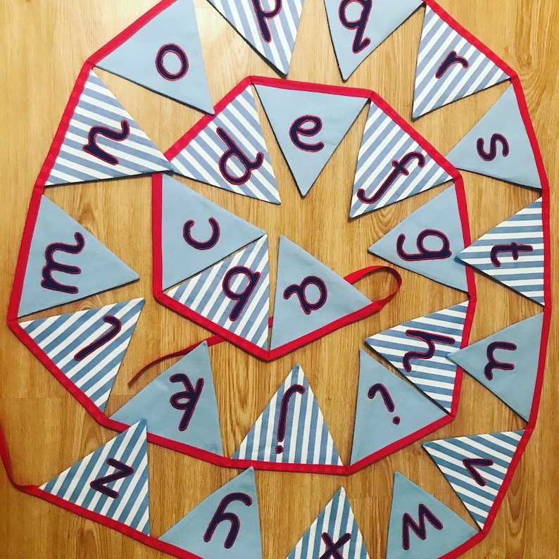 Childs Cursive Font Alphabet Bunting - Etsy UK