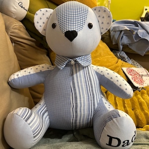 Memory Keepsake Bear Made From Loved One’s Clothing – Memorial Teddy – Bereavement Sympathy Gift image 10