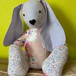 Handmade Bunny Memory Keepsake Made from Clothing | Bereavement| New Baby Gift