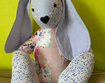 Handmade Bunny Memory Keepsake Made from Clothing | Bereavement| New Baby Gift