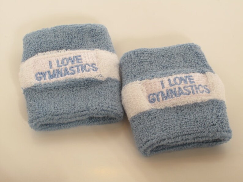 2x I Love Gymnastics Gymnast Cartwheels Cotton Wristband Sweatband