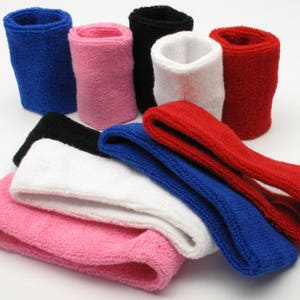 Cartwheels Cotton Sweatband Set 1x Headband 2x Wristbands Limited Quantity image 1