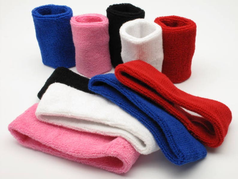 Cartwheels Cotton Sweatband Set 1x Headband 2x Wristbands Limited Quantity image 1