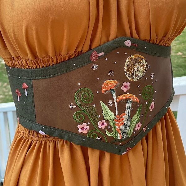 Cottagecore Mushroom corset belt