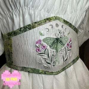 Cottagecore Luna moth corset belt