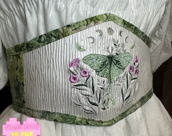 Cottagecore Luna moth corset belt