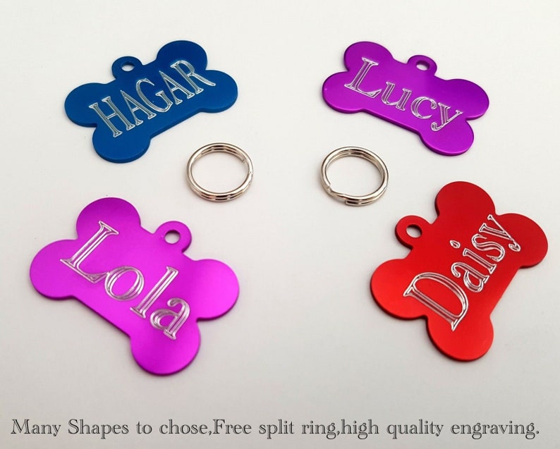 Engraved Personalised Pet Id Dog Puppy Cat Collar Name Disc Etsy