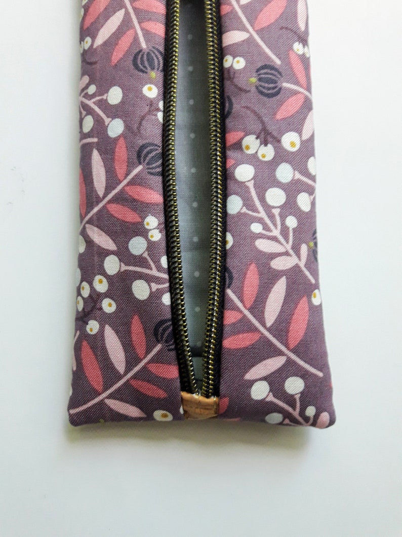 travel eco friendly purple floral pouch small make up bag cork pencil pouch