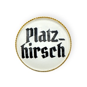 Brosche ''Platzhirsch'' | Trachtenanstecker | Bronze farbiger Pin personalisiert | Trachten Accessoire