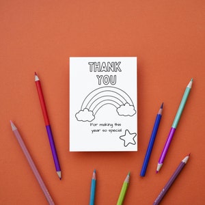 Obrigado imprimível do assistente de ensino do professor de <br> Entrega Rápida? Download digital | colorida para adicionar um toque pessoal ao seu cartão | Download instantâneo