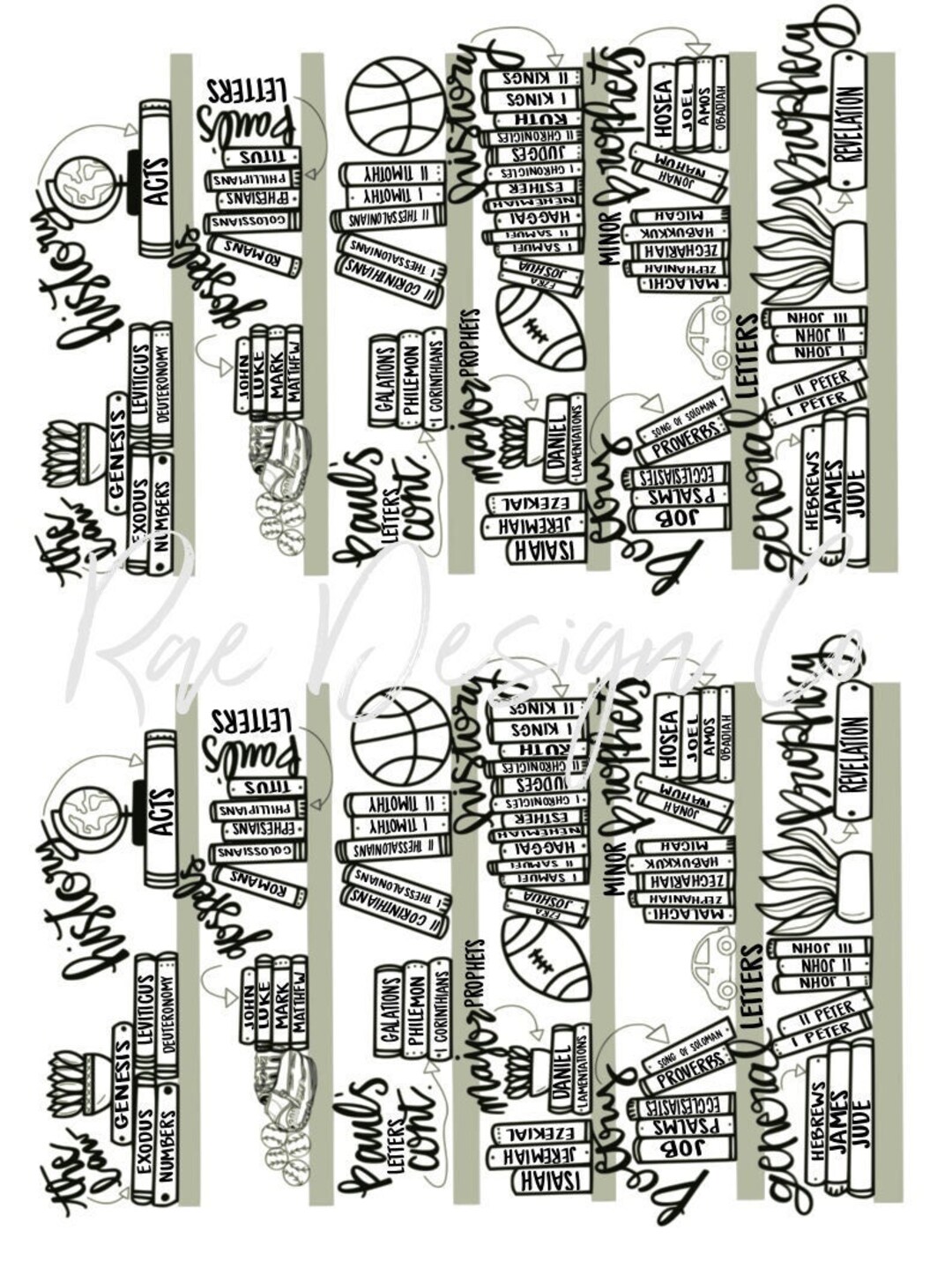 Bible Bookshelf Printable Sports - Etsy