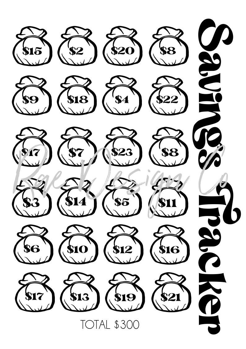 Money Savings Tracker PRINTABLE - Etsy