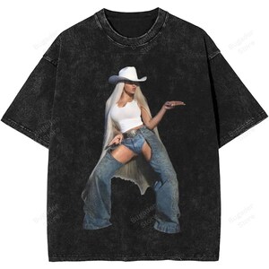 Camisa unisex con gráfico de Cowboy Carter dibujada a mano, regalos para ella