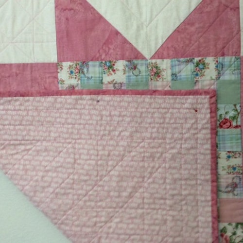 Handmade Baby Quilt, shops Pink Star, Gift for Baby