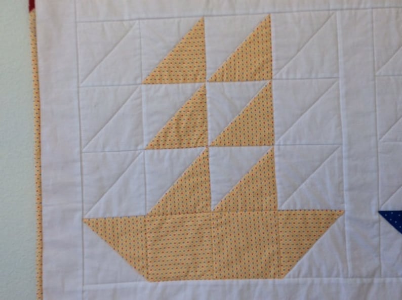 Toddler Quilt Handmade Baby Quilt Baby Blanket Sailboat Baby Quilt Baby Christmas Baby Shower Gift Nursery Bedding Baby Boy Quilt