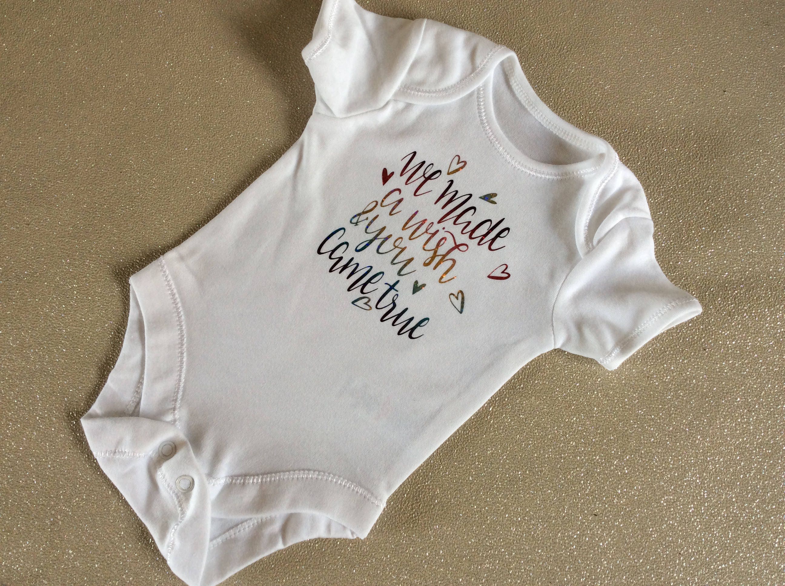 Customised baby vests with quotes. Vinyl holographic Etsy