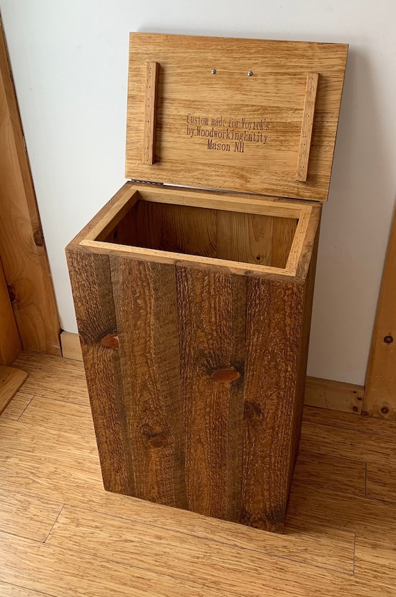 Rustic Wooden Storage Bin Etsy