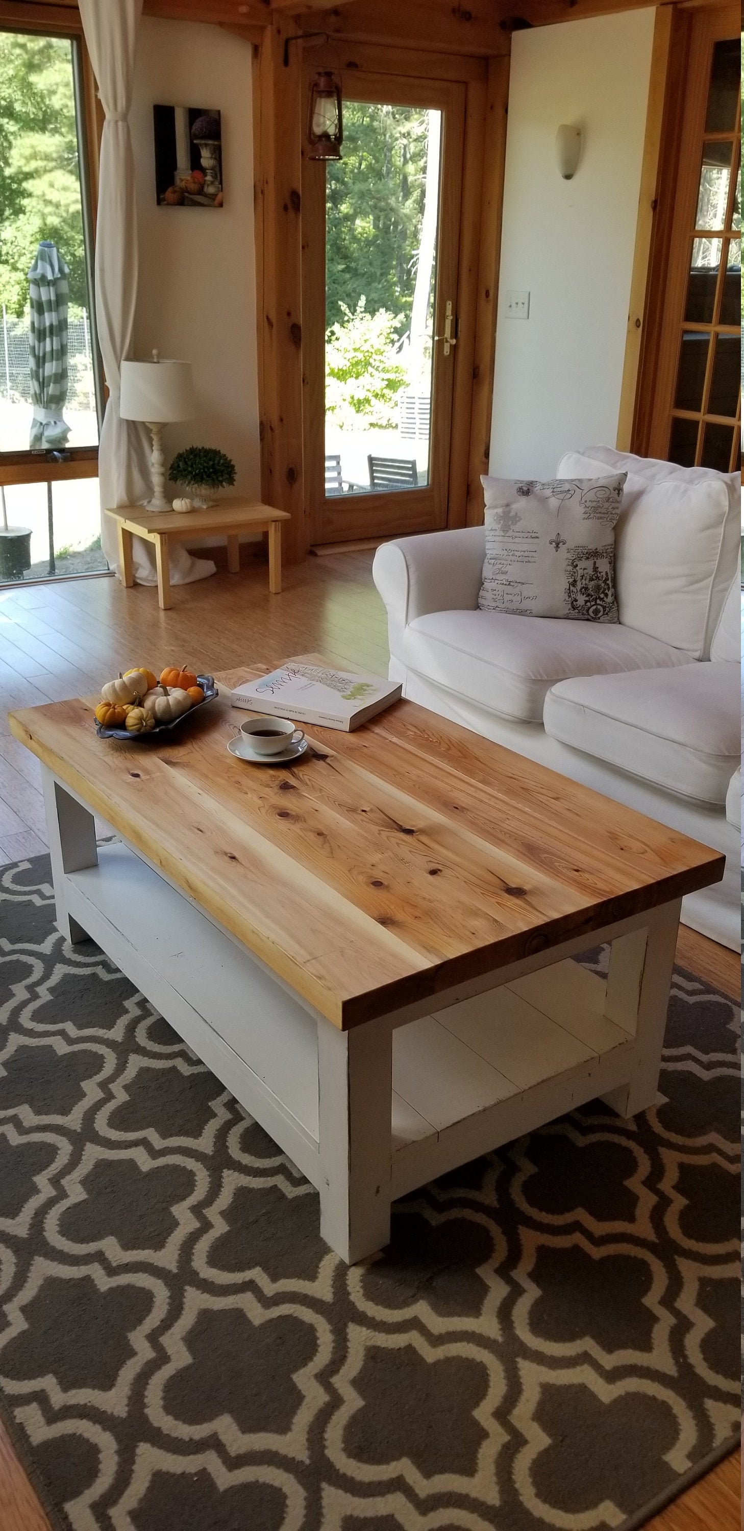 Handmade Rustic Coffee Table Cedar Top Etsy
