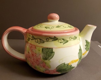 Tetera de cerámica floral