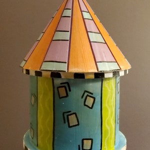 Handpainted Round Wooden Birdhouse